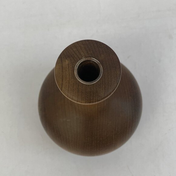 Vtg Oregon Myrtlewood Polished Solid Wood with Glass Vase Mid-Century Modern MCM - Picture 6 of 11